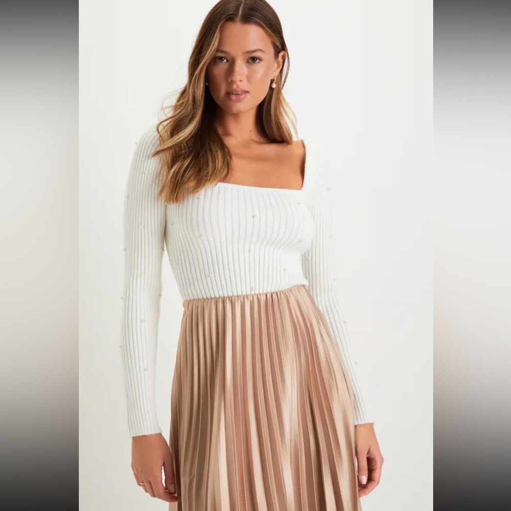 Lulu's White Ribbed Knit Top - Picture 2 of 5